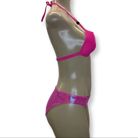 Hot Cole’s Size Small Pink Metallic Shimmer Y2K Vintage Bikini Bottom. - Picture 3 of 7